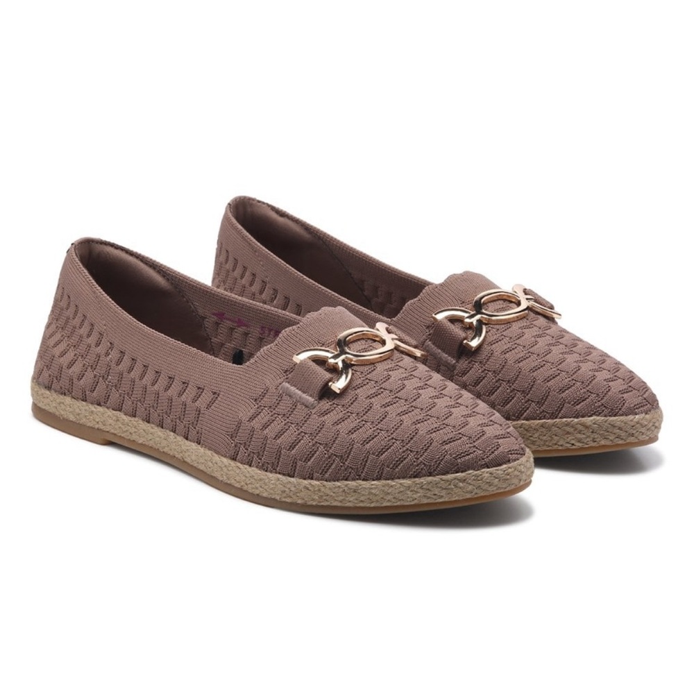 Women's Sketchers Mocha Cleo Jute Fashion Luncheon Stretch Knit Loafer 8.5